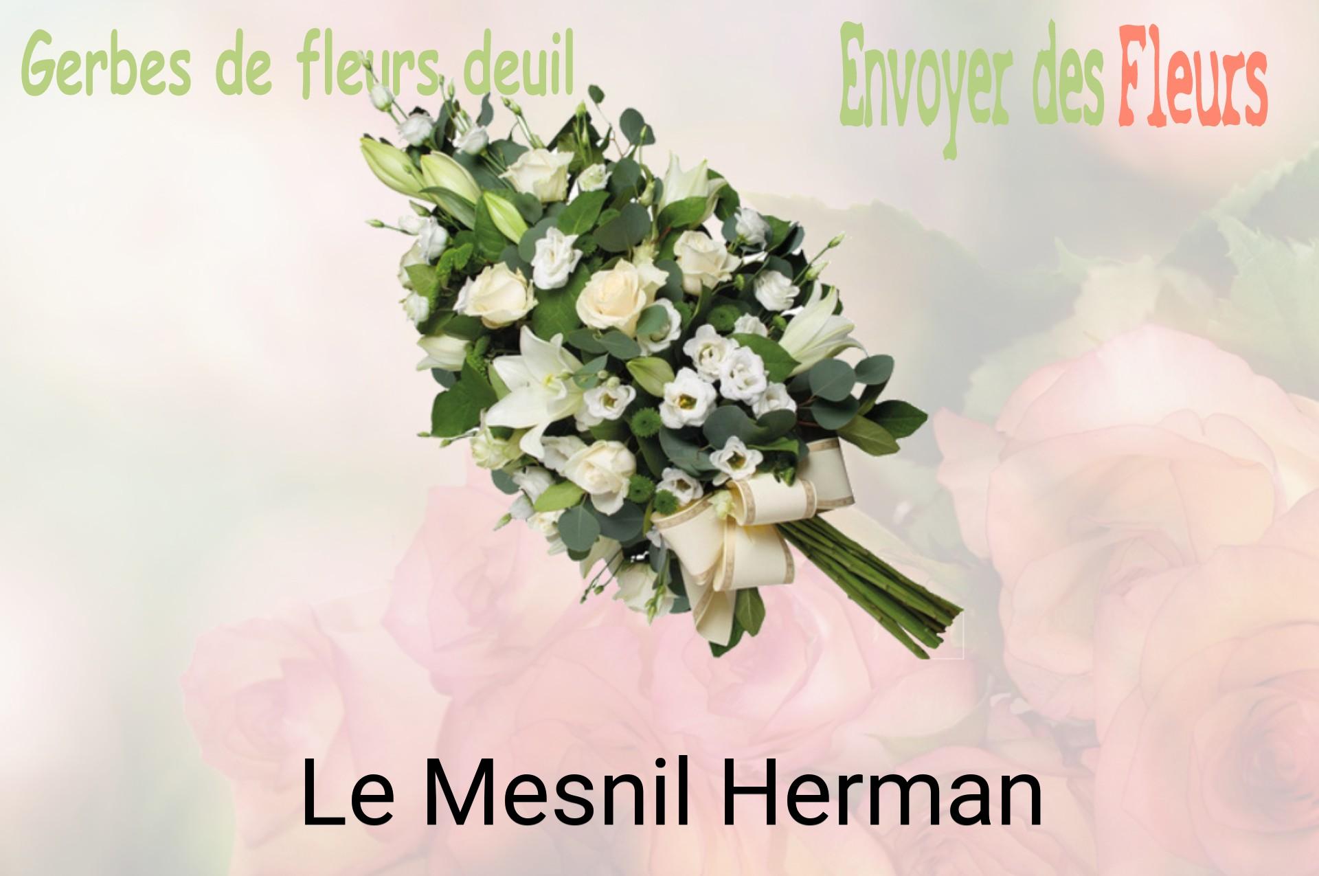 Gerbe de fleurs de deuil livrée à Le Mesnil-Herman